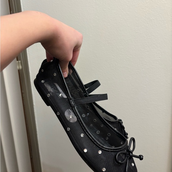Black Rhinestone Ballet Flats - Picture 4 of 5